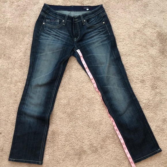 Vigoss Gold Glitter Straight Leg Ankle Jeans - Picture 6 of 7